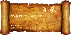 Mayerusz Gotlib névjegykártya